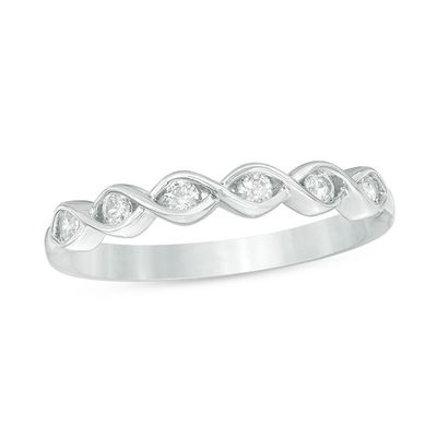 1/5 CT. T.w. Diamond Twist Anniversary Band in 10K White Gold