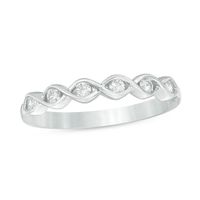 1/5 CT. T.w. Diamond Twist Anniversary Band in 10K White Gold