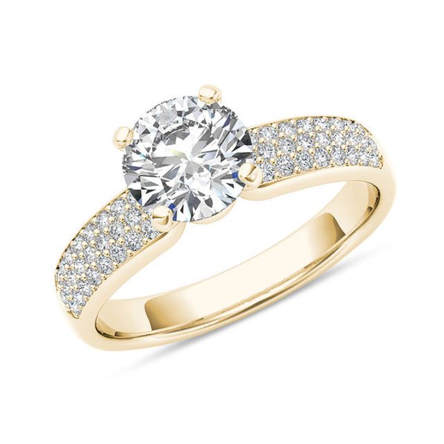 1-1/5 CT. T.w. Diamond Triple Row Engagement Ring in 14K Gold