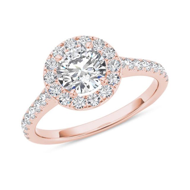 1-1/5 CT. T.w. Diamond Frame Engagement Ring in 14K Rose Gold
