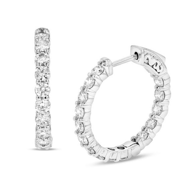 2-1/2 CT. T.w. Diamond Inside-Out Hoop Earrings in 14K White Gold (J/I1)