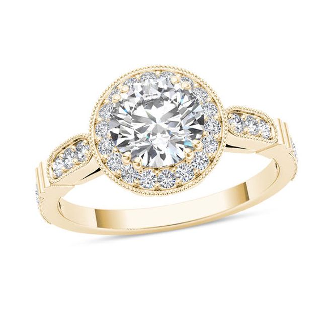 1-1/5 CT. T.w. Diamond Frame Vintage-Style Engagement Ring in 14K Gold