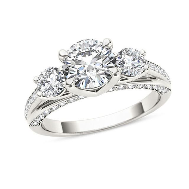 1-3/4 CT. T.w. Diamond Three Stone Engagement Ring in 14K White Gold