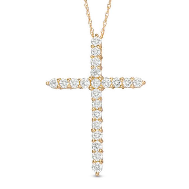Diamond Accent Engravable Gothic-Style Cross Pendant (1 Line) | Zales