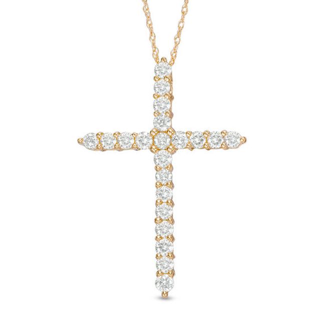 1 CT. T.w. Diamond Cross Pendant in 14K Gold