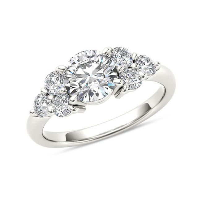 2 CT. T.w. Diamond Tri-Sides Engagement Ring in 14K White Gold