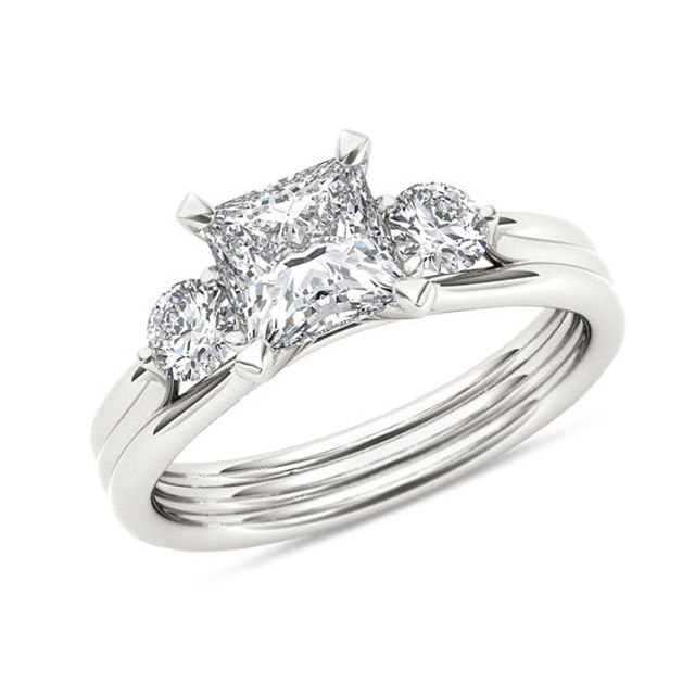 1-1/2 CT. T.w. Princess-Cut Diamond Three Stone Engagement Ring in 14K Gold