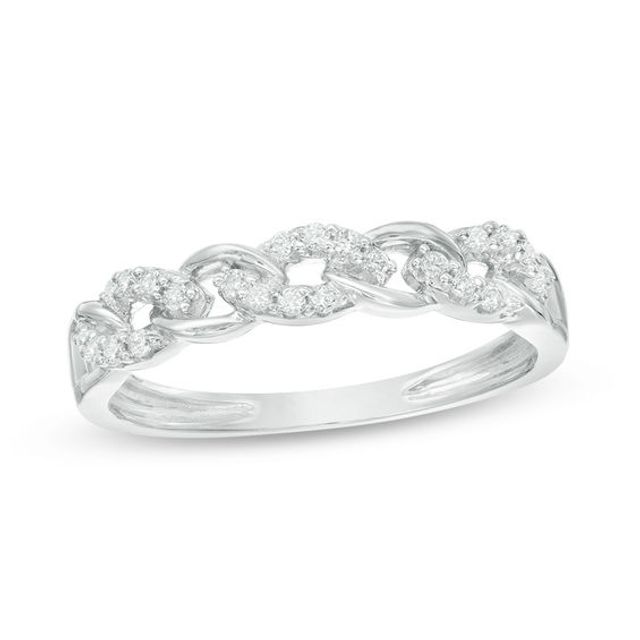 1/8 CT. T.w. Diamond Link Band in 10K White Gold