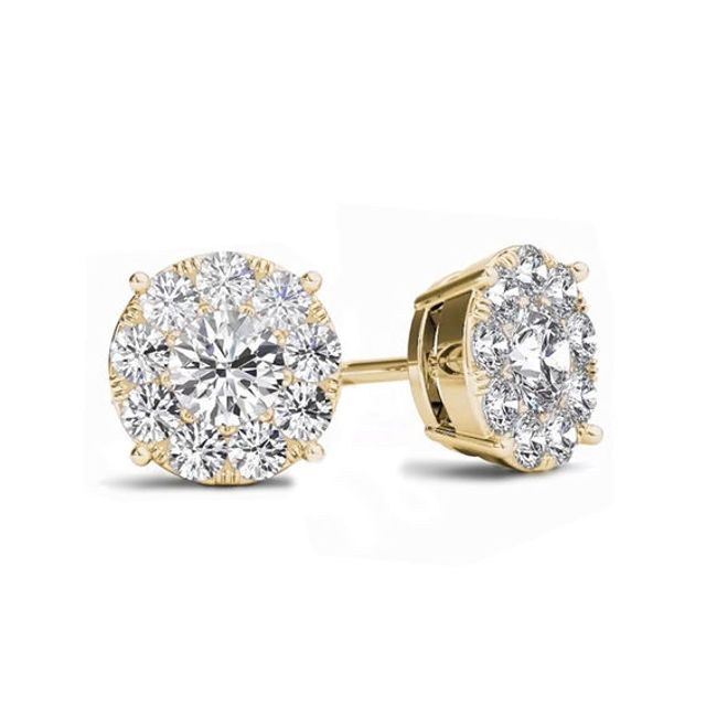 1-1/5 CT. T.w. Diamond Frame Stud Earrings in 10K Gold