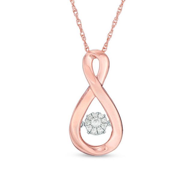 Composite Diamond Accent Infinity Pendant in 10K Rose Gold