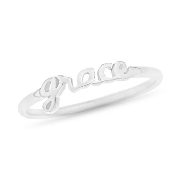 Lowercase Script Name Ring in Sterling Silver (1 Line)