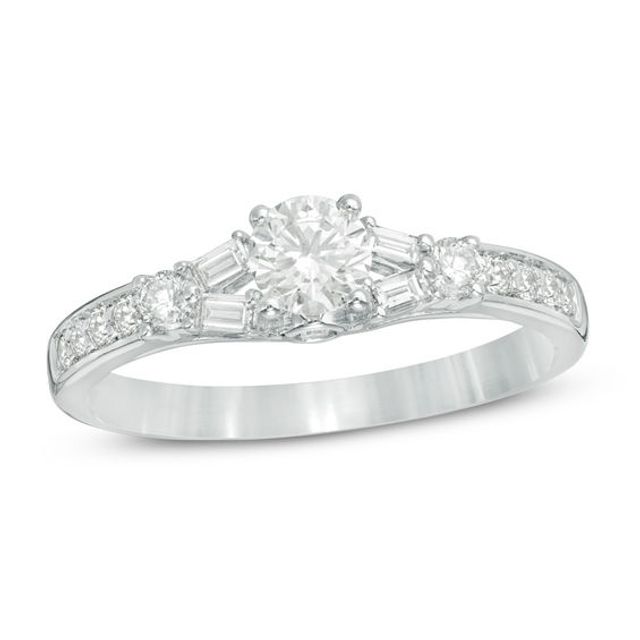 5/8 CT. T.w. Diamond Tri-Sides Engagement Ring in 14K White Gold