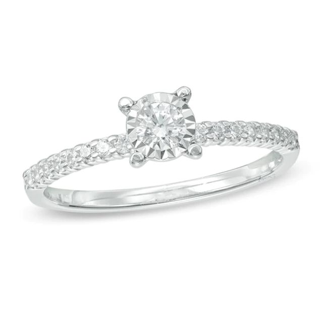 1/3 CT. T.w. Diamond Engagement Ring in 14K White Gold