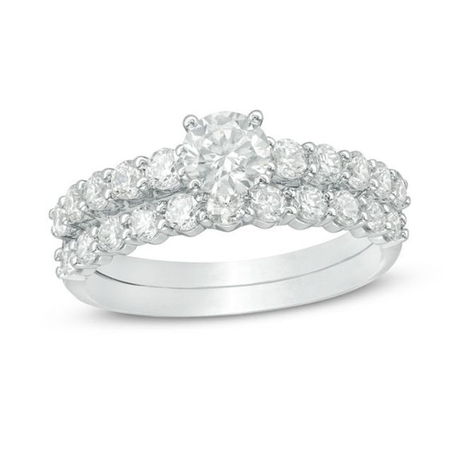 1-1/2 CT. T.w. Diamond Bridal Set in 14K White Gold