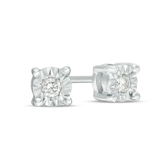 1/20 CT. T.w. Diamond Solitaire Stud Earrings in Sterling Silver