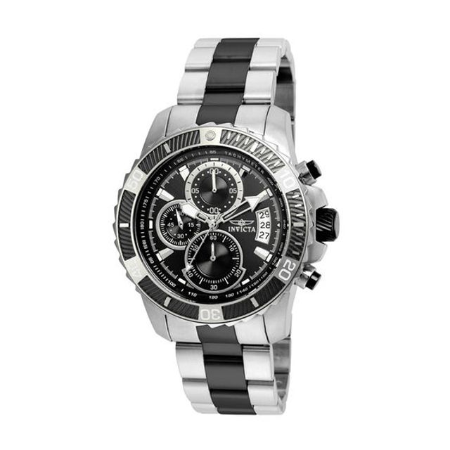 Men's Invicta Pro Diver Two-Tone Chronograph Watch with Black Dial (Model