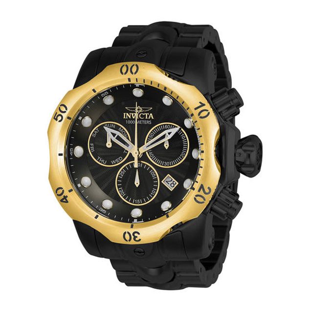 Men's Invicta Venom Black IP Chronograph Watch with Black Dial (Model: 23895)