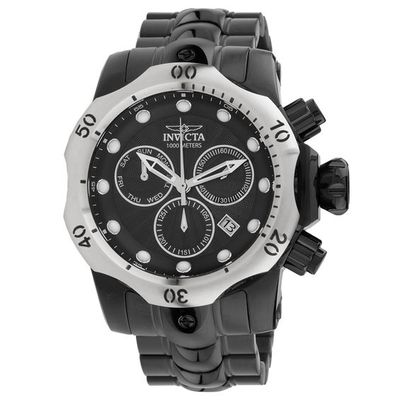 Men's Invicta Venom Black IP Chronograph Watch with Black Dial (Model: 23897)