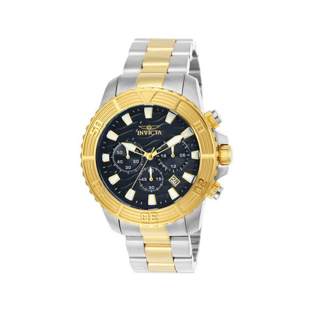 Men's Invicta Pro Diver Two-Tone Chronograph Watch with Black Dial (Model: 24003)