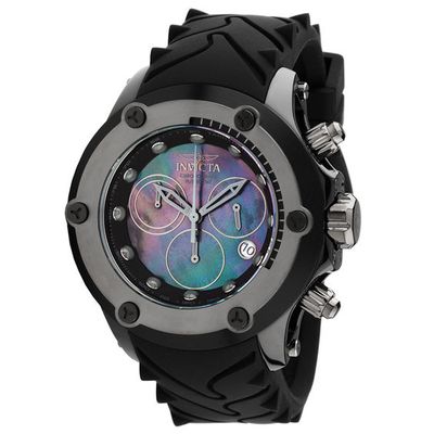 Men's Invicta Subaqua Black IP Chronograph Strap Watch with Black Mother-of-Pearl Dial (Model: 23928)