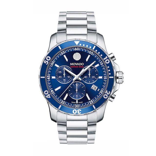 Men's Movado Series 800Â® Chronograph Watch with Blue Dial (Model: 2600141)