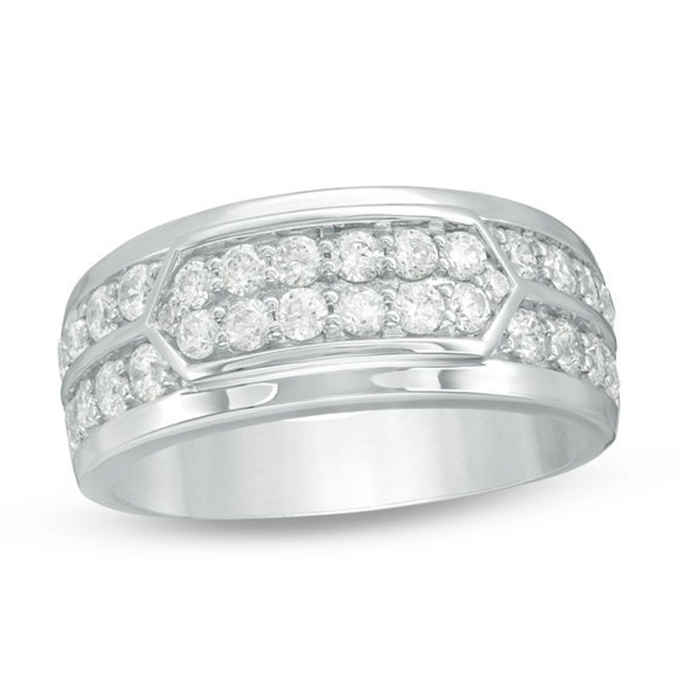 1-1/2 CT. T.w. Diamond Elongated Hexagon Ring in 10K White Gold