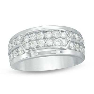 1-1/2 CT. T.w. Diamond Elongated Hexagon Ring in 10K White Gold