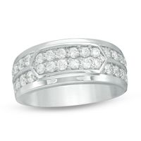 1-1/2 CT. T.w. Diamond Elongated Hexagon Ring in 10K White Gold