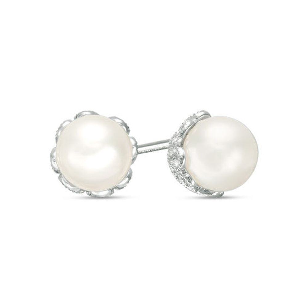 Vera Wang Love Collection 6.5-7.0mm Freshwater Cultured Pearl Stud Earrings in Sterling Silver