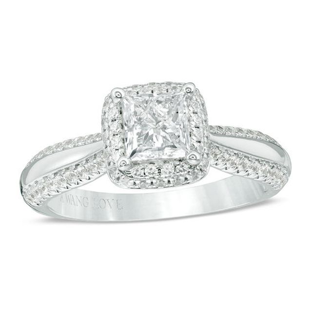 Vera Wang Love Collection 1-1/6 CT. T.w. Princess-Cut Diamond Frame Engagement Ring 14K White Gold