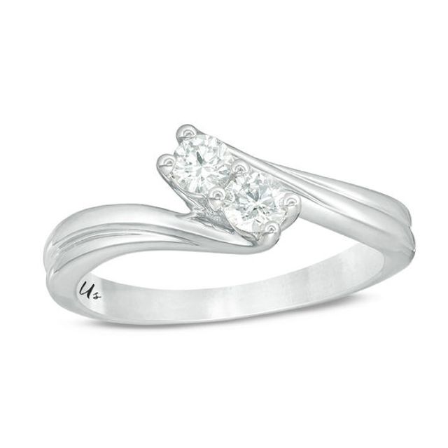 Ever UsÂ® 1/3 CT. T.w. Two-Stone Diamond Bypass Ring in 14K White Gold