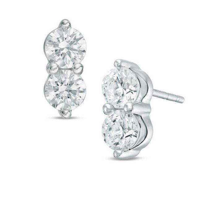 Ever UsÂ® 1 CT. T.w. Two-Stone Diamond Stud Earrings in 14K White Gold