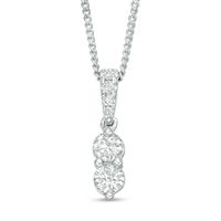 Ever UsÂ® 1/4 CT. T.w. Two-Stone Diamond Pendant in 14K White Gold - 19"