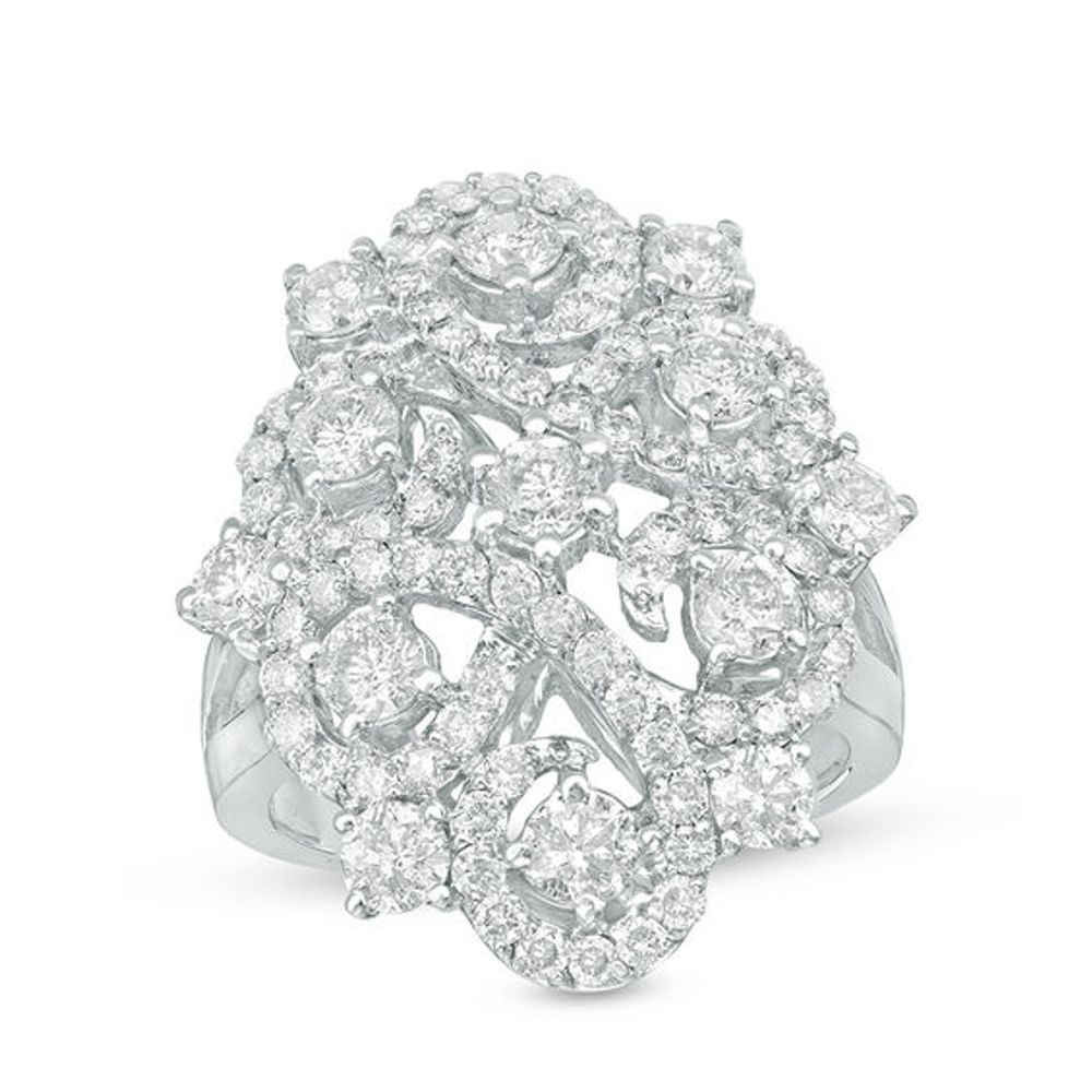 2-1/2 CT. T.w. Diamond Filigree Swirl Ring in 14K White Gold