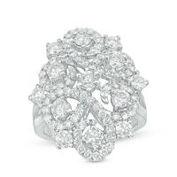 2-1/2 CT. T.w. Diamond Filigree Swirl Ring in 14K White Gold