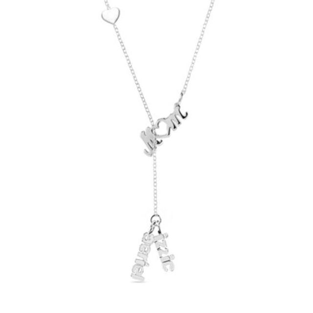 Mom Lariat Necklace in Sterling Silver (2 Names)