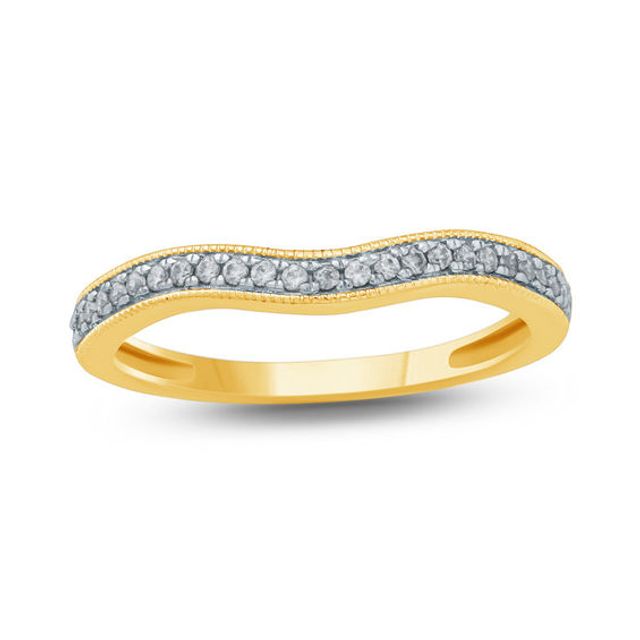 1/6 CT. T.w. Diamond Vintage-Style Contour Wedding Band 10K Gold