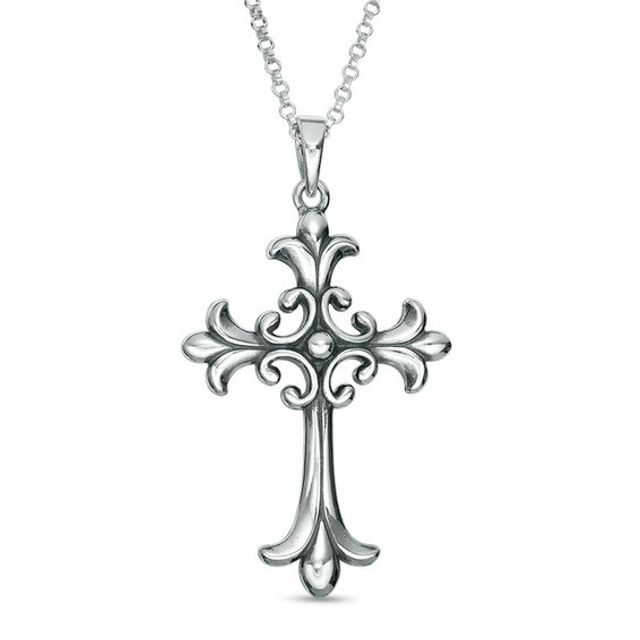 Oxidized Celtic Cross Pendant in Sterling Silver