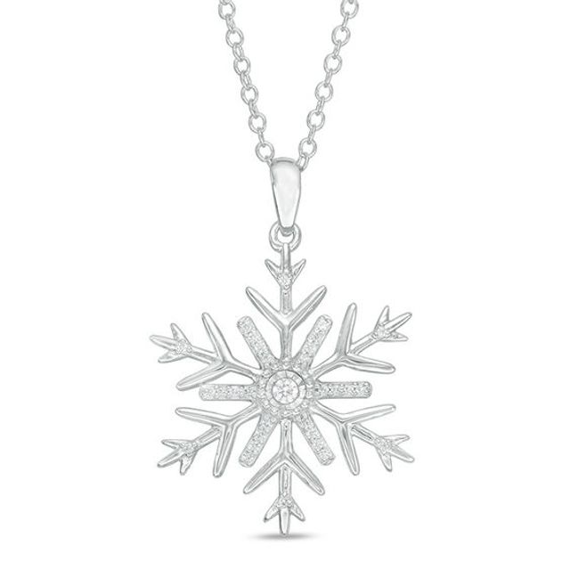 1/8 CT. T.w. Diamond Snowflake Pendant in Sterling Silver