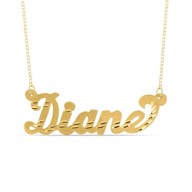 Diamond-Cut Name Necklace in Sterling Silver with 14K Gold Plate (1 Line)