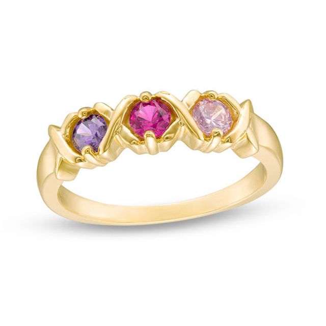 Mother's 3.0mm Birthstone "Xo" Ring (2-5 Stones)