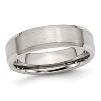 Men's 6.0mm Beveled Edge Comfort Fit Wedding Band Stainless Steel