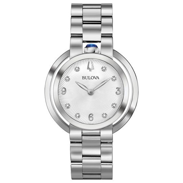 Ladiesâ Bulova Rubaiyat Diamond Accent Watch with Silver-White Dial (Model: 96P184)