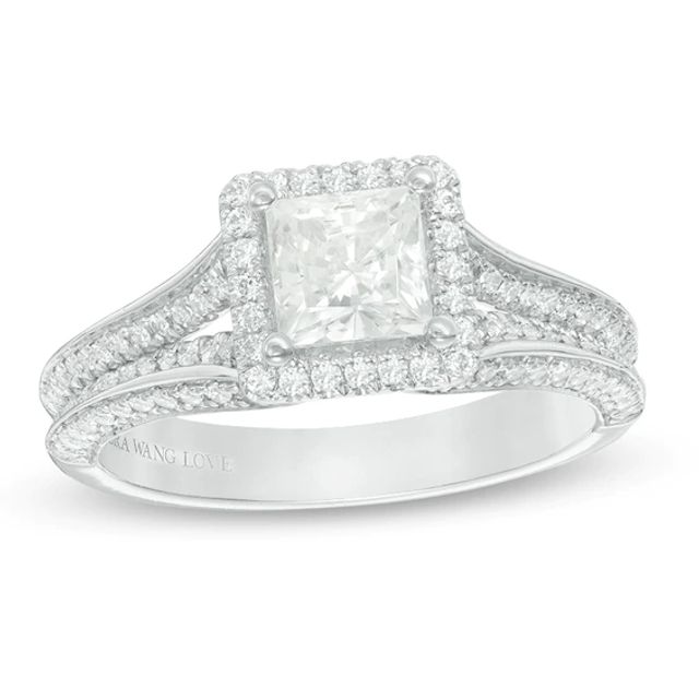 Vera Wang Love Collection 1-1/2 CT. T.w. Princess-Cut Diamond Frame Engagement Ring 14K White Gold