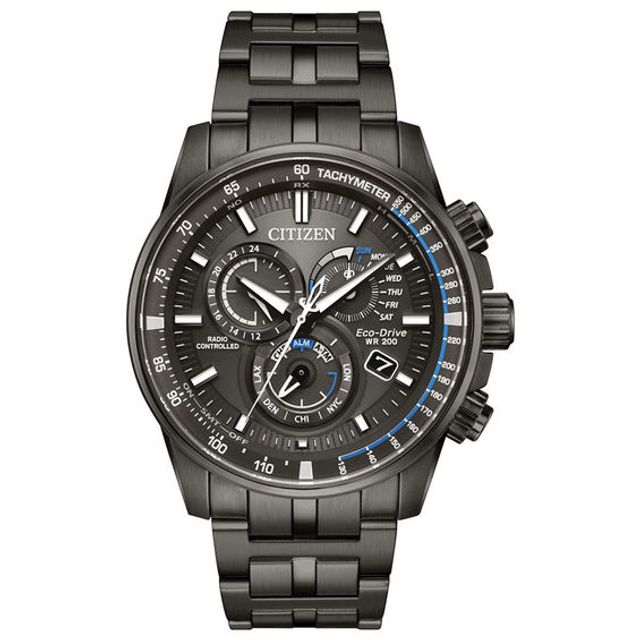 Men's Citizen Eco-DriveÂ® Perpetual Chrono A-T Grey IP Watch (Model: At4127-52H)