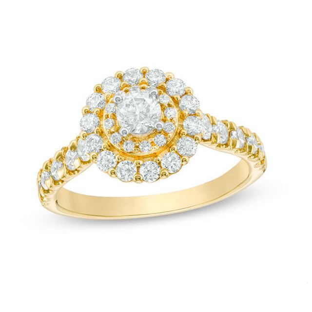 Love's Destiny by Zales 1-1/4 CT. T.w. Certified Diamond Double Frame Engagement Ring in 14K Gold (I/I1)