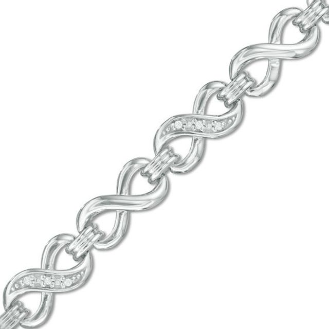 1/20 CT. T.w. Diamond Infinity Link Bracelet in Sterling Silver - 7.25"