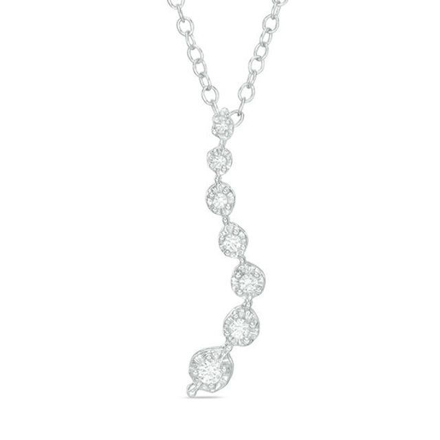 1/10 CT. T.w. Journey Diamond Pendant in 14K White Gold