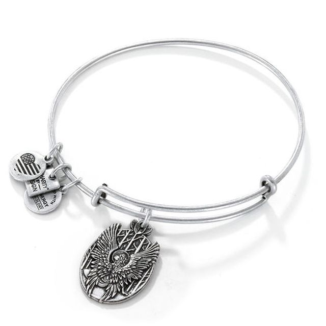 Alex and Ani Guardian of Love Charm Bangle in Silver-Tone Brass