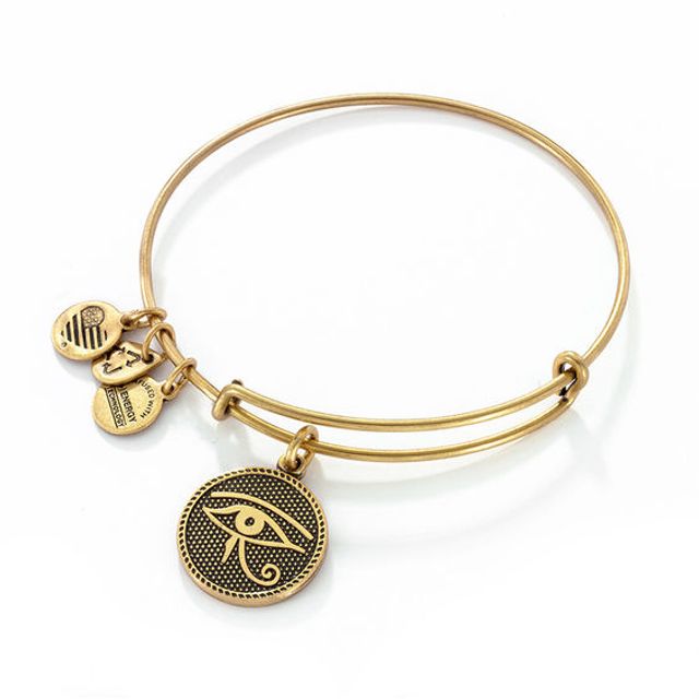 Alex and Ani Eye of Horus Charm Bangle in Gold-Tone Brass